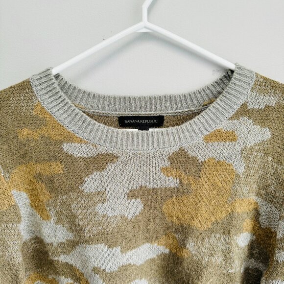 Banana Republic Camo Sweater Wool Blend W L - Picture 3 of 8